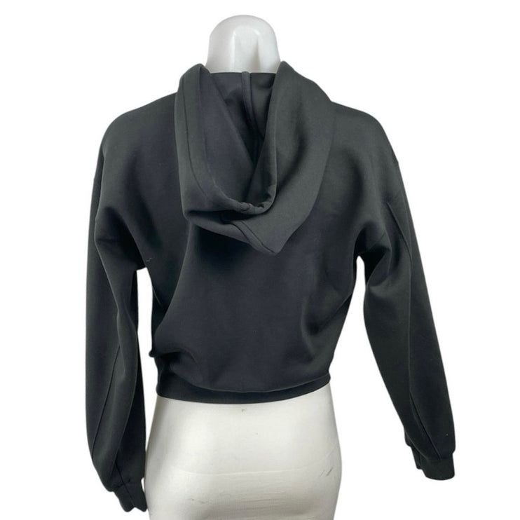 Uniqlo Black Yoga Gym Athletic Activewear Crop Hoodie Sweater Sweatshirt Top XS
