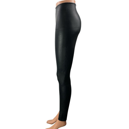 Commando Perfect Control Womens Black Faux Leather High Rise Leggings Pants Sz S