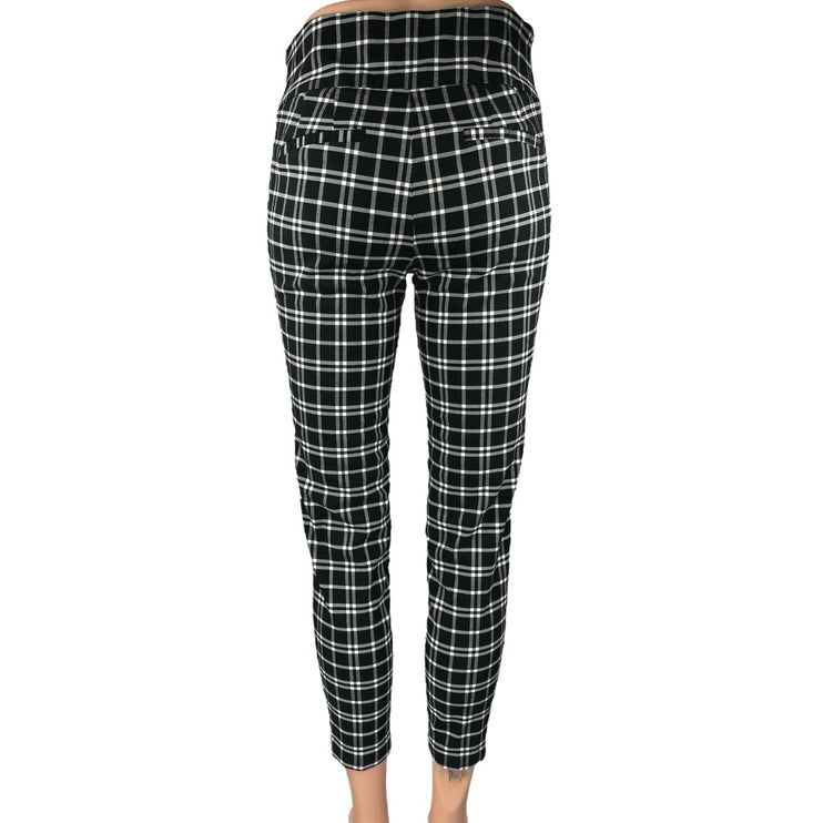 Soho Womens Black Plaid Checkered Skinny High Rise Trousers Leggings Pants Size S
