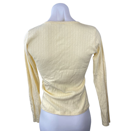 Brandy Melville Zelly Ribbed Long Sleeve Slim Button Down Cardigan Sweater Top S