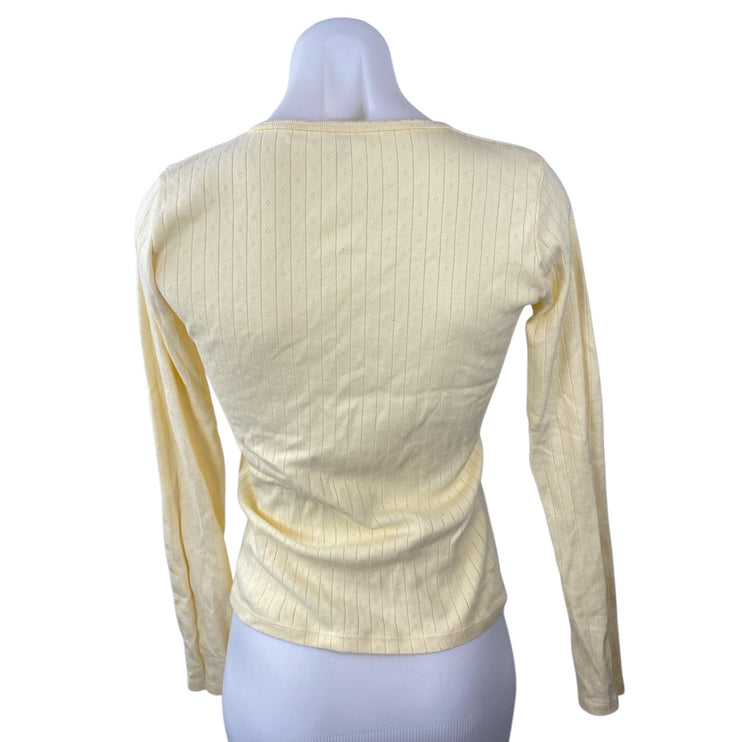Brandy Melville Zelly Ribbed Long Sleeve Slim Button Down Cardigan Sweater Top S