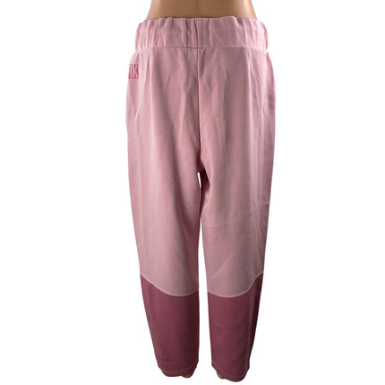 Gymshark Women's Pink Two Tone Colorblock High Rise Baggy Lounge Sweat Pants L