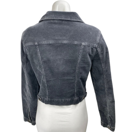 Urban Outfitters BDG Black Corduroy Velvet Velour Long Sleeve Crop Coat Jacket S