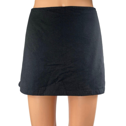 Princess Polly Women's Black High Waisted Back Zip Slit Mini A Line Skirt Size 8