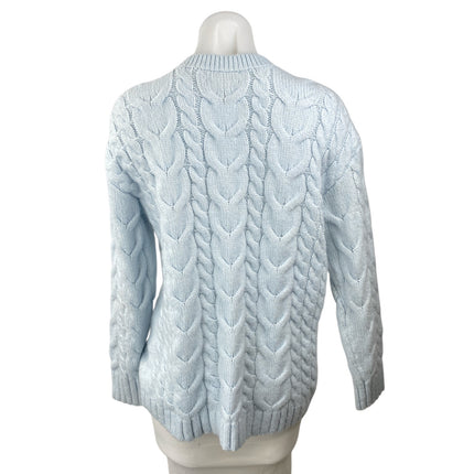 Rachel Parcell Women's Baby Blue Pastel Cable Knit Long Sleeve Sweater Top Sz L