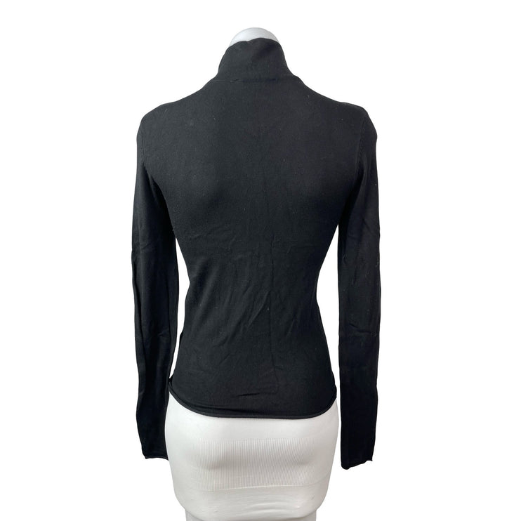 Zara Women's Black Turtle Neck Long Sleeve Slim Sweater Basic Tee T-Shirt Top S