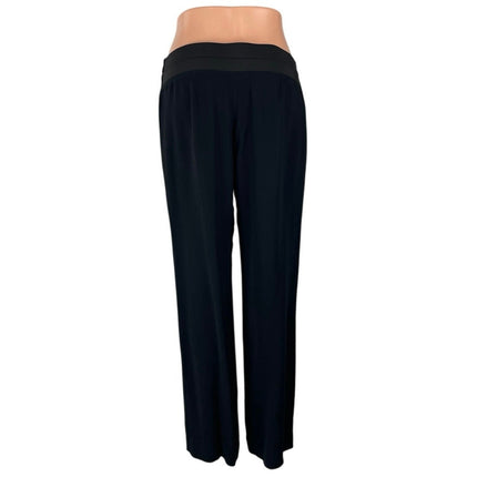 Les Copains Black High Rise Straight Palazzo Wide Leg Trousers Dress Pants Sz M