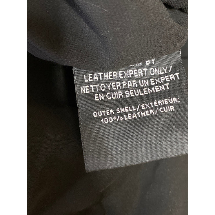 NEW Lamarque Yasmine 100% Leather Black Ruched Sleeveless Cami Crop Tank Top XL
