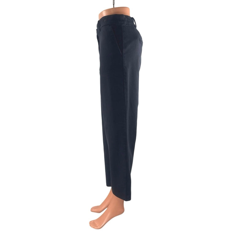 Ann Taylor LOFT The Riviera Slim Black Relaxed Straight Crop Trousers Pants 14