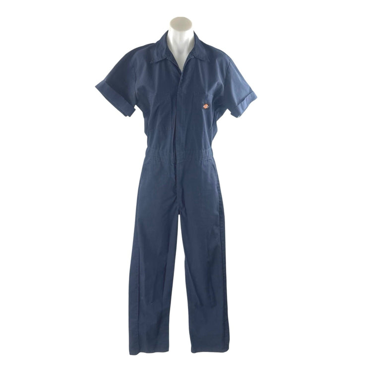 Dickies Industrial Women's Blue Collared Short Sleeve Coverall Romper Jumpsuit S