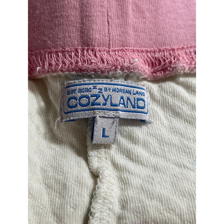 Cozyland Floral Scoop Neck Tank Top Mini Short Lounge Pajama Sleepwear Set Sz L