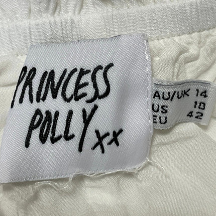 Princess Polly White High Waisted Ruffle Boho Tiered A Line Maxi Skirt Size 10