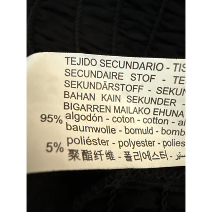 Zara Black Sleeveless Embroidered Smocked Cami Tank Mini Bodycon Dress Size M