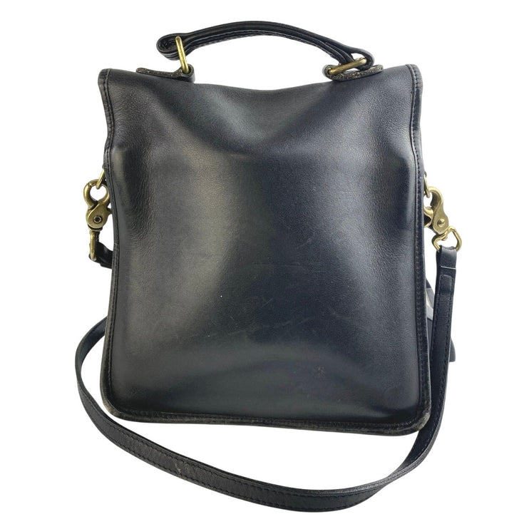 Coach Vintage 5130 Willis Station Black Leather Turn Lock Crossbody Shoulder Bag