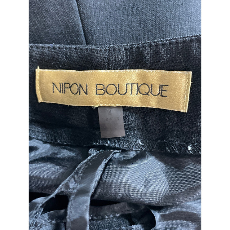 Nipon Boutique Kate Classic Fit Womens Black High Rise Straight Trousers Pants 4