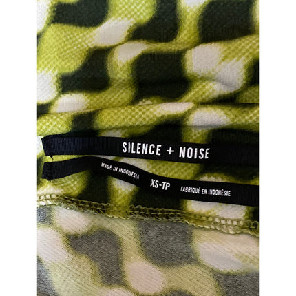 Silence + Noise Women Green Geometric Sleeveless Cowl Neck Cami Tank Top Size XS