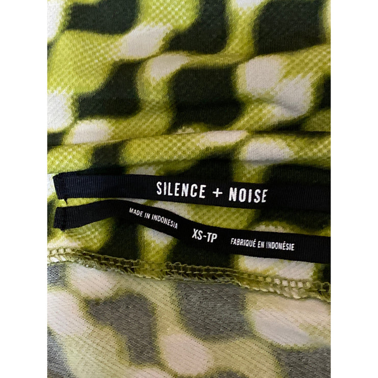 Silence + Noise Women Green Geometric Sleeveless Cowl Neck Cami Tank Top Size XS