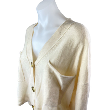 Madewell 100% Cashmere Plus Asherton Waffle Button Down Cardigan Sweater Top M
