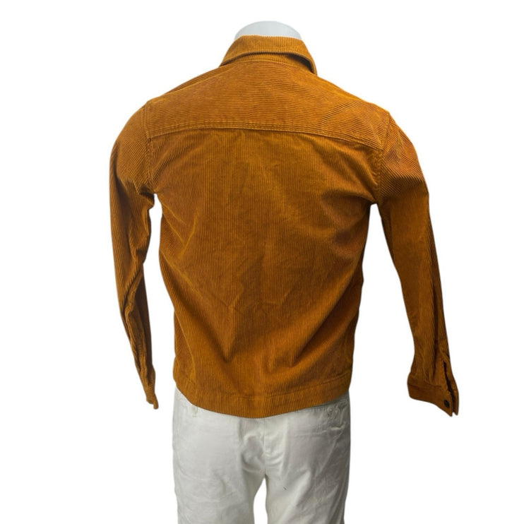 Dickies Men's Tan Corduroy Long Sleeve Button Up Pocket Shirt Jacket Size S