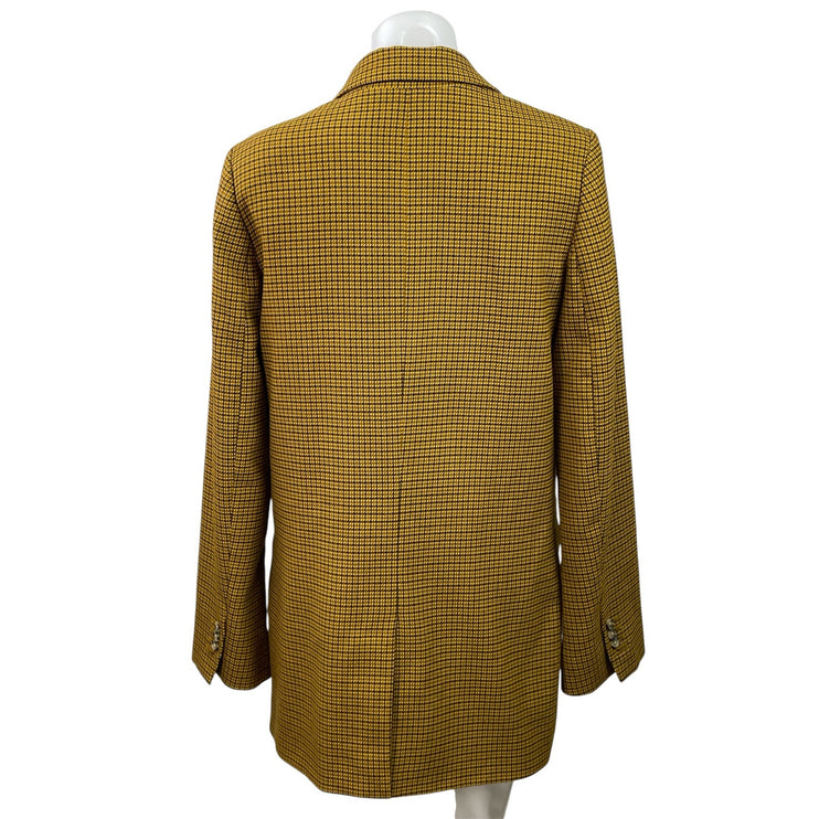 Aritzia Little Moon Caluna Womens Yellow Brown Plaid Check Blazer Coat Jacket M