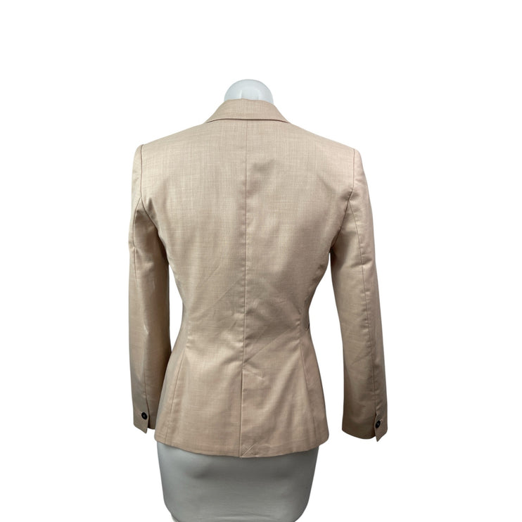 Zara Women's Beige Notch Collar Long Sleeve Single Breasted Blazer Coat Jacket 2