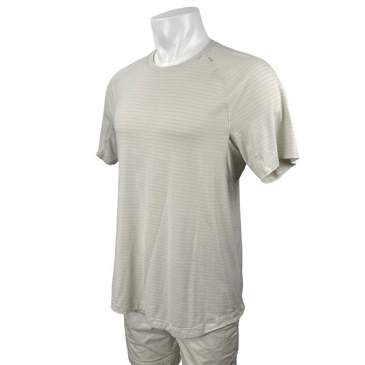Lululemon Drysense Training Men's Stripe Gym Athletic Activewear Shirt Top 2XL