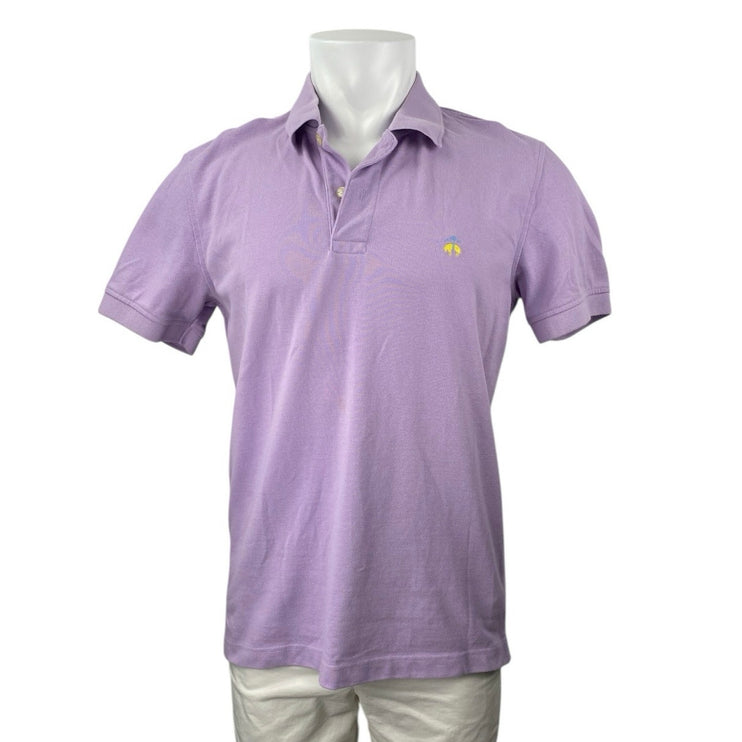 Brooks Brothers Mens Purple Cotton Short Sleeve Performance Polo Shirt Top Sz M