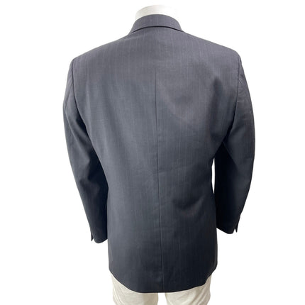 Cianni Men's Gray 100% Wool Pinstriped Long Sleeve Notch Blazer Coat Jacket L