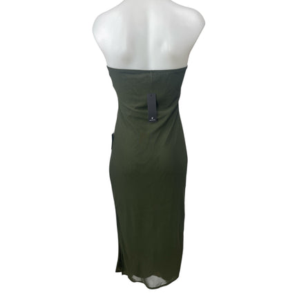 NEW Lulus Women's Green Strapless Sleeveless Midi Bodycon Tank Tube Dress Size L