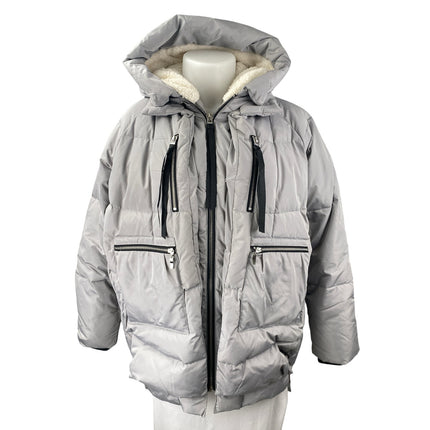 Orolay Women's Gray Full Zip Hooded Thickened Down Puffer Coat Jacket Size XL