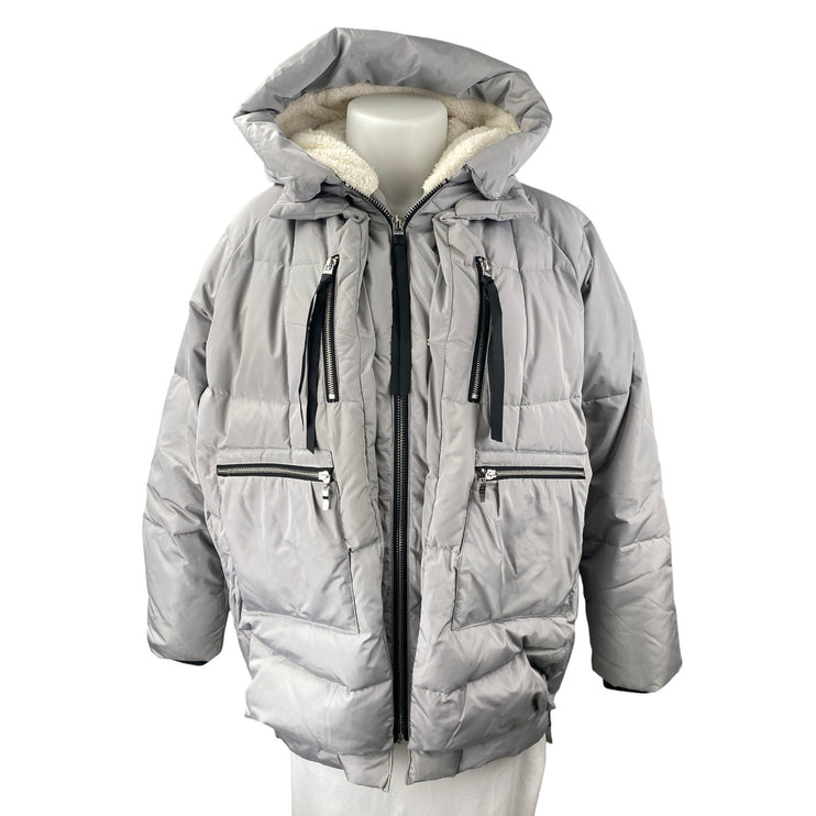 Orolay Women's Gray Full Zip Hooded Thickened Down Puffer Coat Jacket Size XL