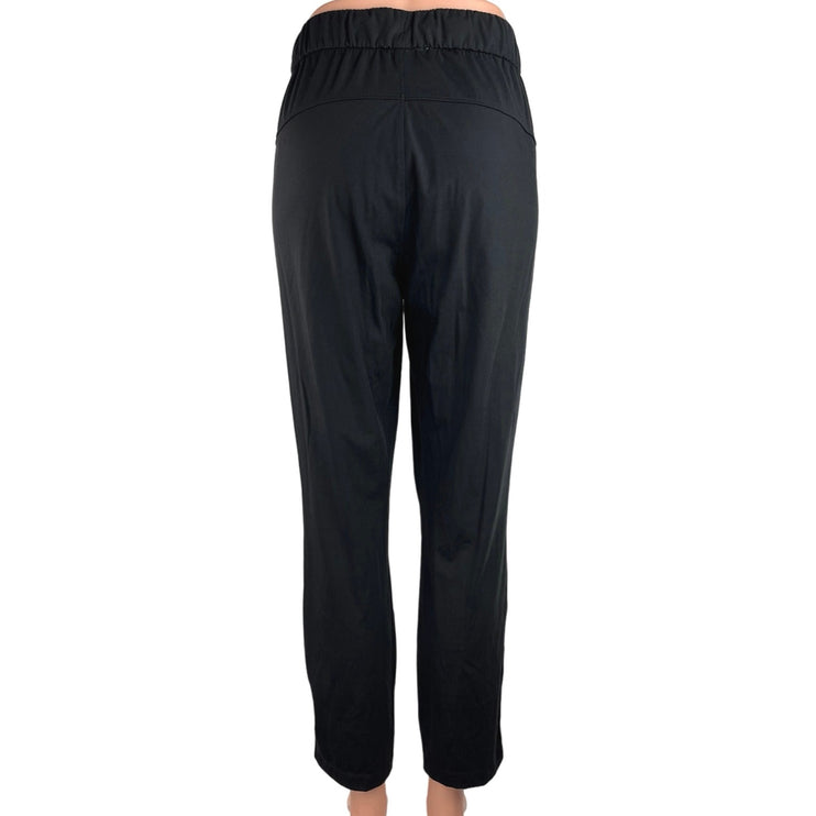 CRZ Yoga Women's Black High Rise Drawstring Straight Leg Trouser Pants Size L/12