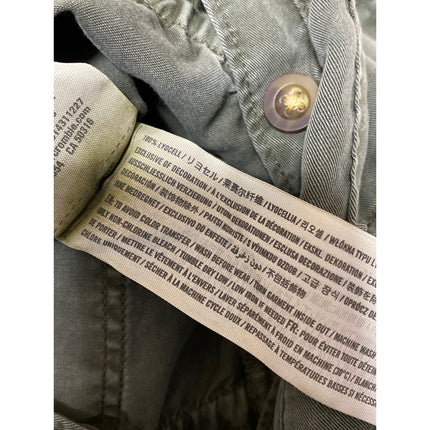 Abercrombie & Fitch Olive Green Short Sleeve Drawstring Button Jumpsuit Romper S