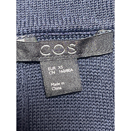COS Women's Navy Blue Boat Neck Short Sleeve Knit Mini Shift Dress Size XS