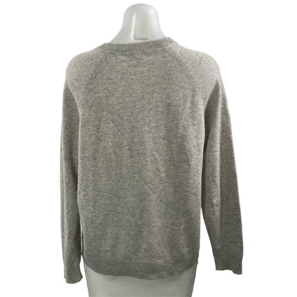 Garnet Hill Women's Gray 100% Cashmere Crew Neck Long Sleeve Sweater Top Size M