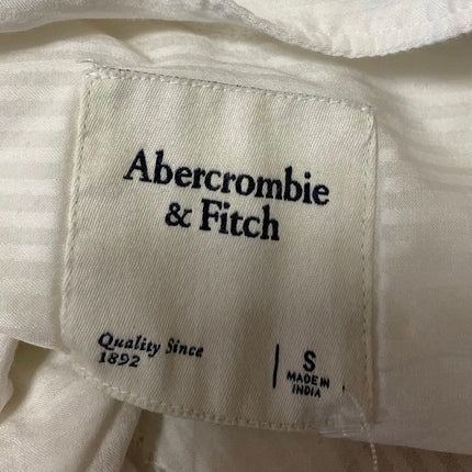 Abercrombie & Fitch Women's White Striped Long Sleeve Button Up Shirt Top Size S