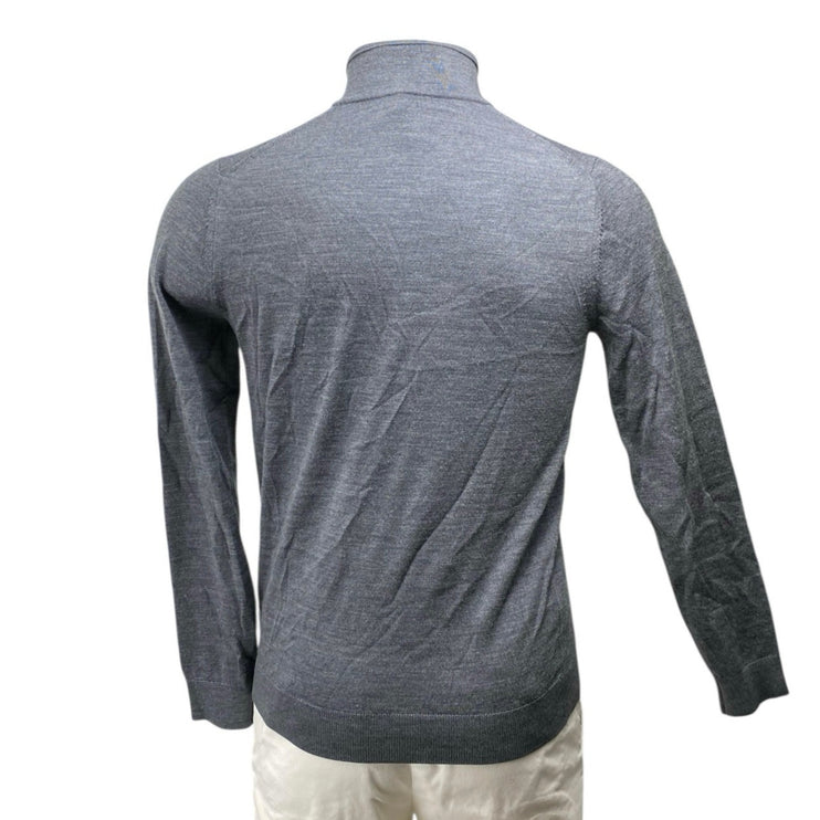 Reiss Men's Gray Turtleneck Long Sleeve 1/4 Zip Sweatshirt Sweater Top Size S