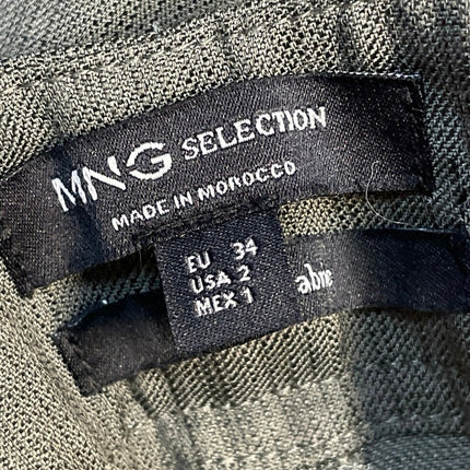 MNG Mango Selection Womens Gray Plaid High Rise Wide Leg Trousers Pants Size 2