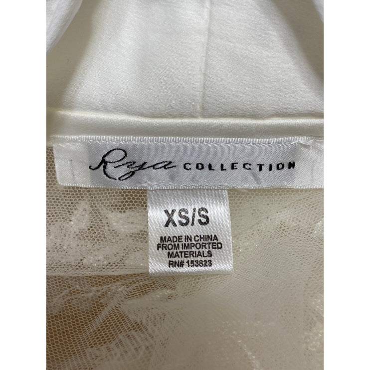 NEW Rya Collection White Embroidered Lace Sheer Tie Waist Swim Cover Up Size XS