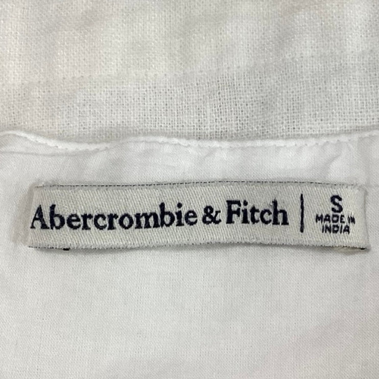 Abercrombie & Fitch White Linen Sleeveless Square Neck Crop Tank Top Size S