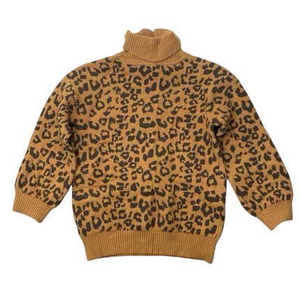 Baby GAP Kids Girls Leopard Print Brushed Turtle Neck Long Sleeve Sweater Top 5