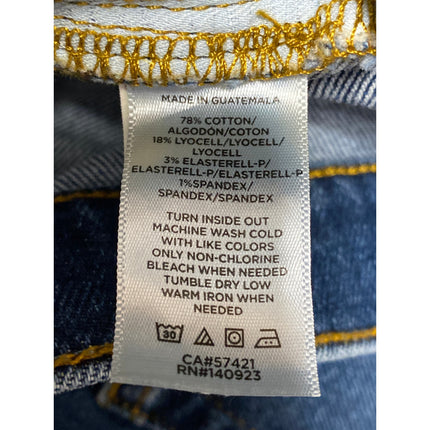 Loft Women's Blue High Rise Slim Baggy Straight Wide Leg Denim Jeans Pants Sz 34
