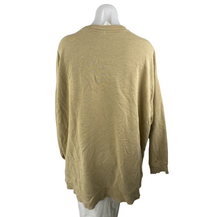 H&M Women's Olive Green Mount Raineir Long Sleeve Fleece Sweatshirt Top Size L