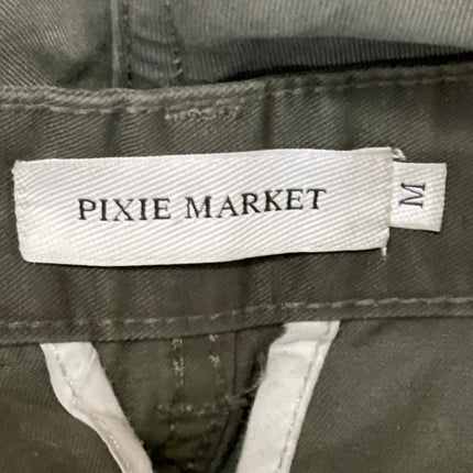 Pixie Market Womens Gray High Waisted Palazzo Wide Leg Cargo Denim Jeans Pants M