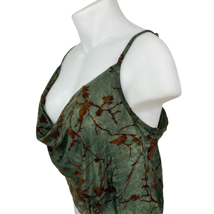 Cider Women's Green Tie Dye Floral Cowl Neck Sleeveless Cami Camisole Tank 4XL