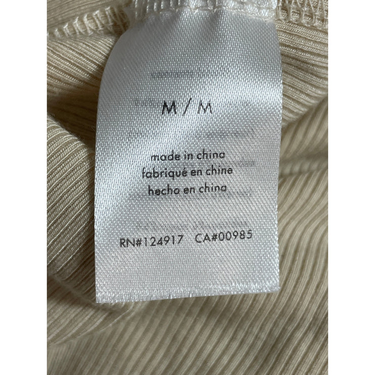 WeWoreWhat Cream Ribbed Knit Slit Sleeveless Tank Sweater Midi Dress Size M