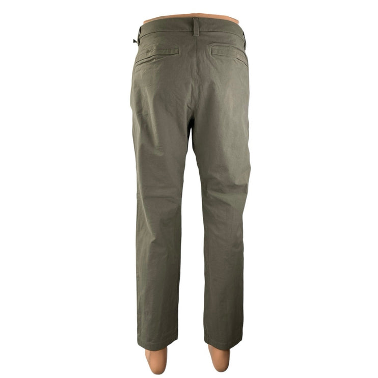 Lululemon Men's Green High Waist Straight Leg Chino Khaki Trousers Pants Size 32
