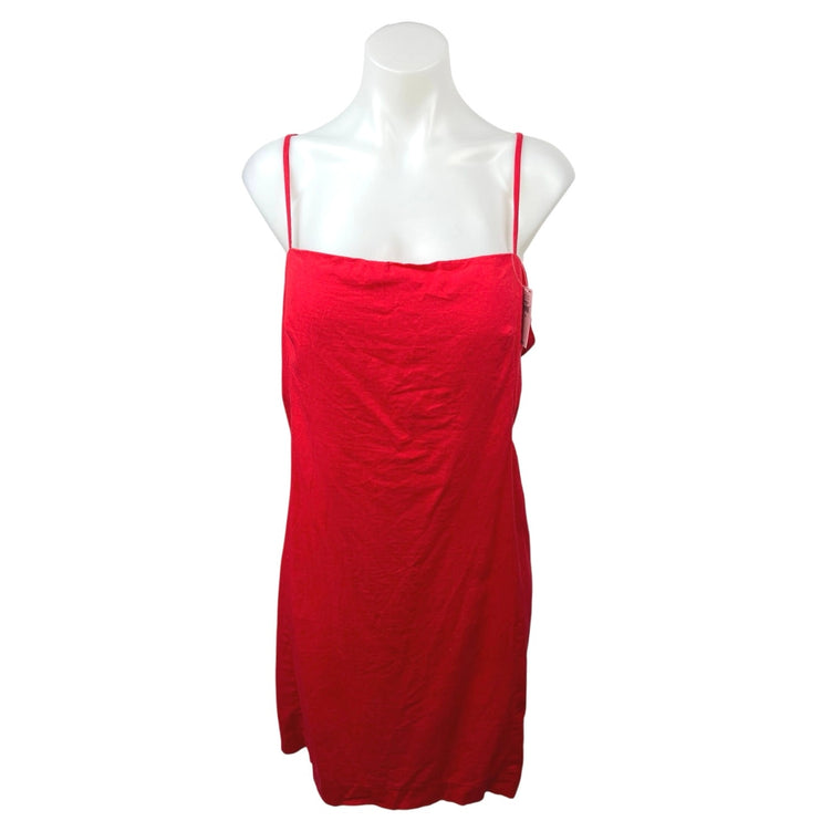 NEW Gap Red Linen Spaghetti Strap Cami Camisole Mini Slip Tank Dress Size XL