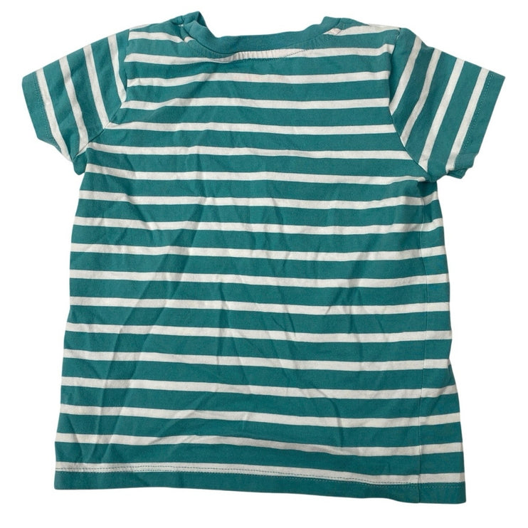 Mini Boden Green Striped Shooting Star Short Sleeve Crew Neck T-Shirt Top 4-5Y