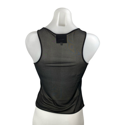 Reformation Rose Black Mesh Sheer Bustier Sleeveless Knit Cami Tank Top Size S